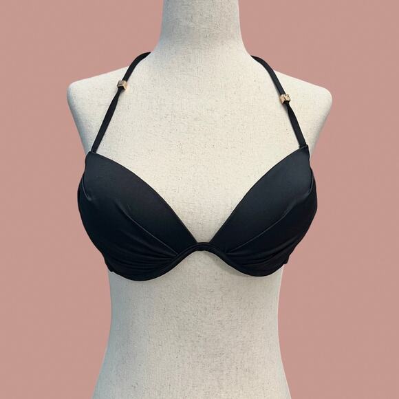 Victoria’s Secret Black Bikini Set Small 32D Top Small Bottoms Swim Bathing Suit - Picture 2 of 8